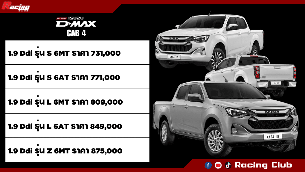 Isuzu D-Max 2024 Cab4 ราคา