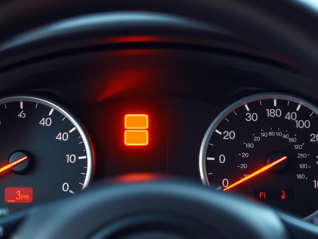 A high-quality, detailed illustration of a car dashboard, with a prominent engine warning light illuminated, indicating a potential issue. The image should convey a sense of concern and uncertainty, as the driver contemplates whether to continue driving or take immediate action. The lighting should be natural, with soft shadows and highlights to emphasize the dashboard's three-dimensional elements. The composition should be balanced, with the warning light taking a central focus, surrounded by other dashboard controls and indicators. The overall mood should be one of cautious deliberation, encouraging the viewer to consider the appropriate course of action in this scenario. A high-quality, detailed illustration of a car dashboard, with a prominent engine warning light illuminated, indicating a potential issue. The image should convey a sense of concern and uncertainty, as the driver contemplates whether to continue driving or take immediate action. The lighting should be natural, with soft shadows and highlights to emphasize the dashboard's three-dimensional elements. The composition should be balanced, with the warning light taking a central focus, surrounded by other dashboard controls and indicators. The overall mood should be one of cautious deliberation, encouraging the viewer to consider the appropriate course of action in this scenario.